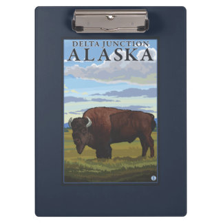 Carpeta De Pinza Escena del bisonte - empalme del delta, Alaska