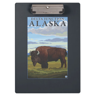 Carpeta De Pinza Escena del bisonte - empalme del delta, Alaska