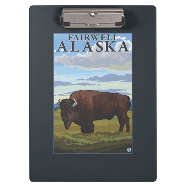 Carpeta De Pinza Escena del bisonte - Fairwell, Alaska (Anverso)
