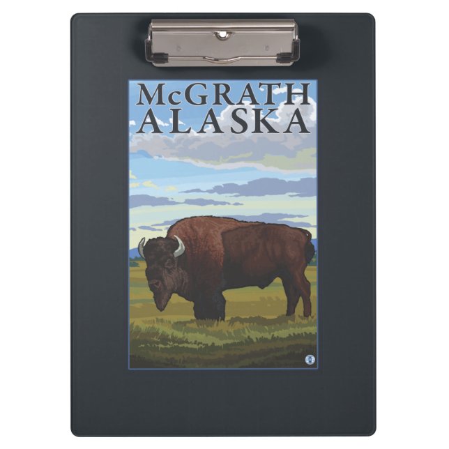 Carpeta De Pinza Escena del bisonte - McGrath, Alaska (Anverso)