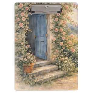 Carpeta De Pinza Escena del camino floral de la puerta azul del jar