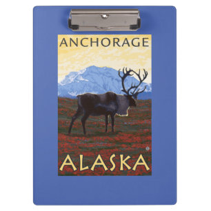 Carpeta De Pinza Escena del caribú - Anchorage, Alaska