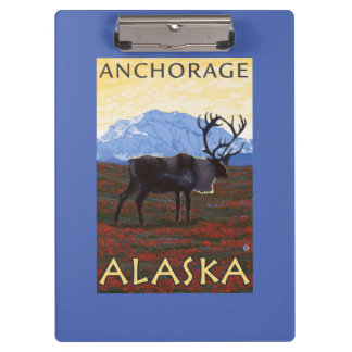 Carpeta De Pinza Escena del caribú - Anchorage, Alaska