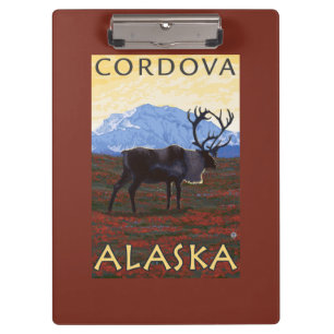 Carpeta De Pinza Escena del caribú - Cordova, Alaska
