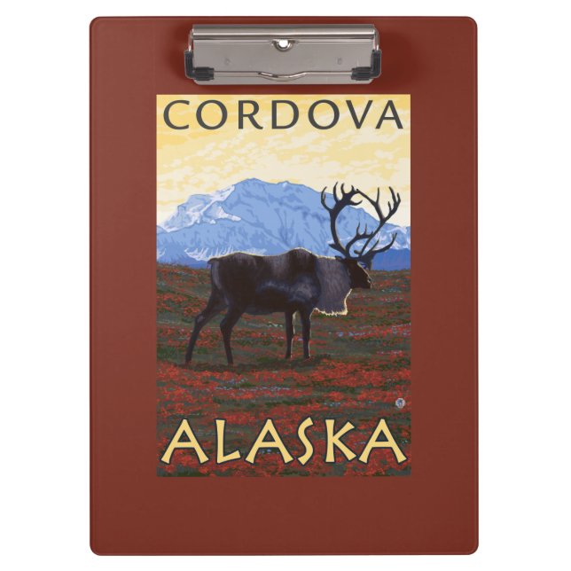 Carpeta De Pinza Escena del caribú - Cordova, Alaska (Anverso)