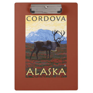 Carpeta De Pinza Escena del caribú - Cordova, Alaska