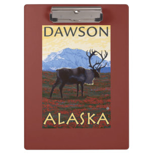 Carpeta De Pinza Escena del caribú - Dawson, Alaska