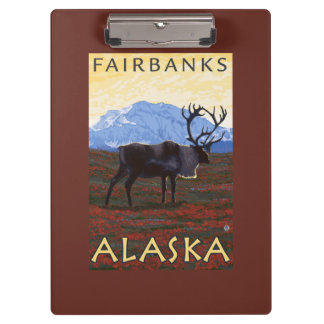Carpeta De Pinza Escena del caribú - Fairbanks, Alaska