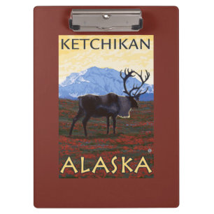 Carpeta De Pinza Escena del caribú - Ketchikan, Alaska