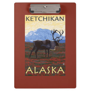 Carpeta De Pinza Escena del caribú - Ketchikan, Alaska