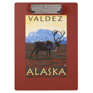 Carpeta De Pinza Escena del caribú - Valdez, Alaska