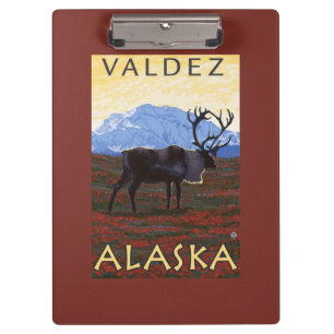 Carpeta De Pinza Escena del caribú - Valdez, Alaska