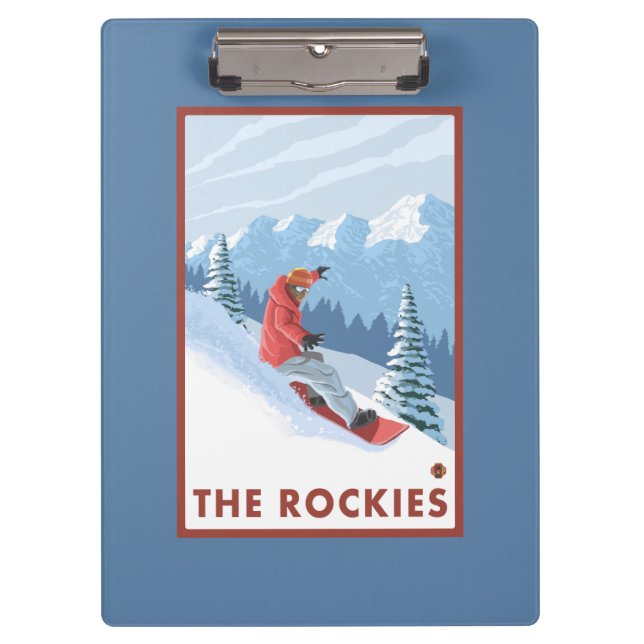 Carpeta De Pinza Escena del Snowboarder - los Rockies (Anverso)