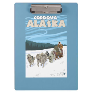 Carpeta De Pinza Escena Sledding del perro - Cordova, Alaska