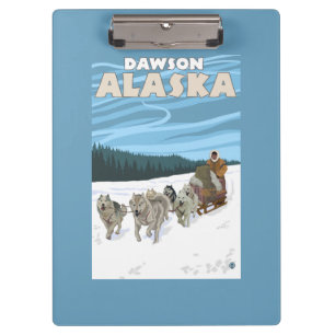 Carpeta De Pinza Escena Sledding del perro - Dawson, Alaska