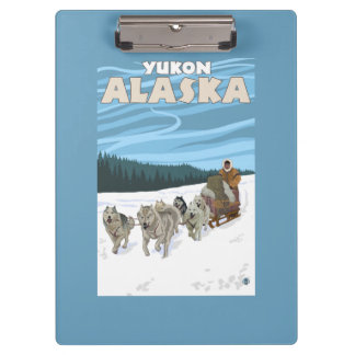 Carpeta De Pinza Escena Sledding del perro - el Yukón, Alaska