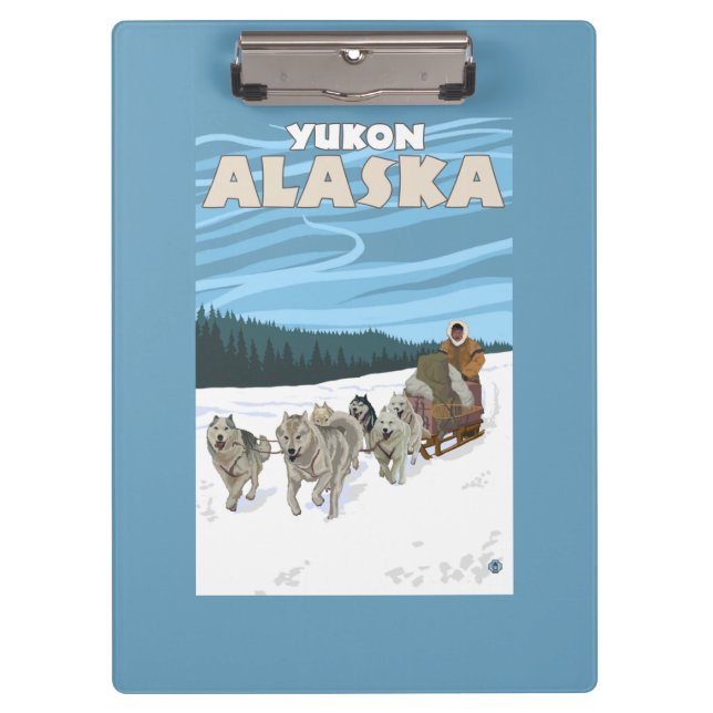 Carpeta De Pinza Escena Sledding del perro - el Yukón, Alaska (Anverso)