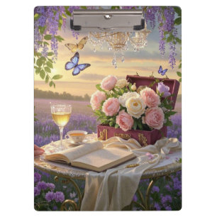 Carpeta De Pinza Escena soñadora y desenfocada de un floral lujoso