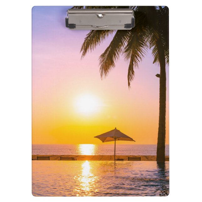 Carpeta De Pinza Escenario De Playa De Verano Con Mar (Anverso)