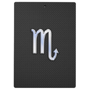 Carpeta De Pinza Escorpio Zodiac Rótulo Plata piel de serpiente neg