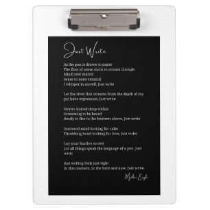 Carpeta De Pinza Escribir poema inspirador poster de pared