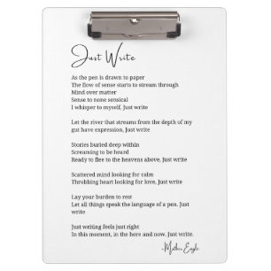 Carpeta De Pinza Escribir poema inspirador poster de pared