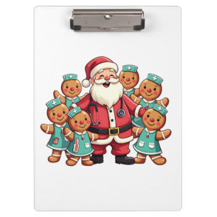 Carpeta De Pinza Escuadrón de Enfermería de Santa Claus Gingerbread