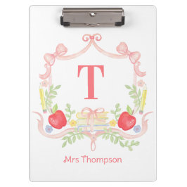 Carpeta De Pinza Escudo escolar personalizado | Monograma docente