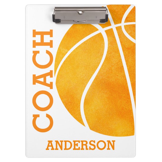Carpeta De Pinza Escuela de Basketball Coach Personalizado Retro Tr (Anverso)