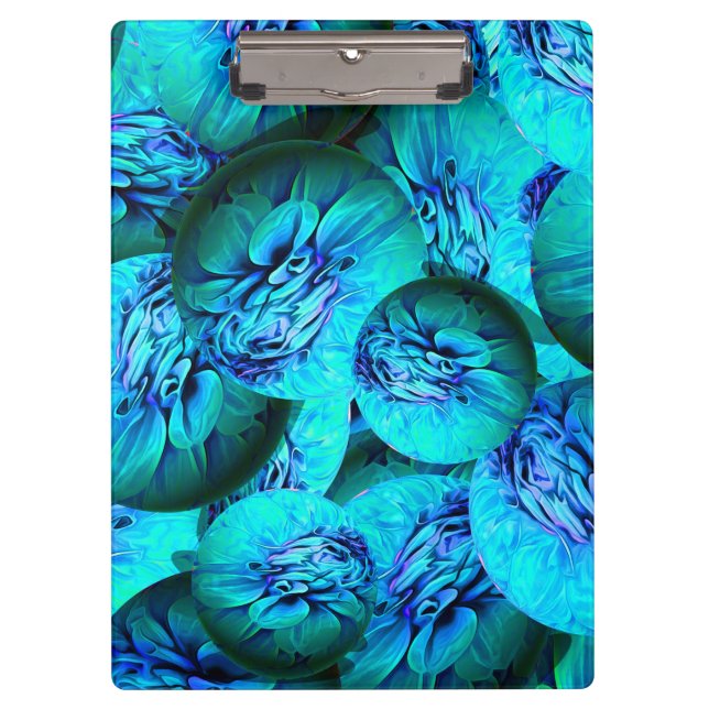 Carpeta De Pinza Esferas turquesa y azul en óptica 3D (Anverso)