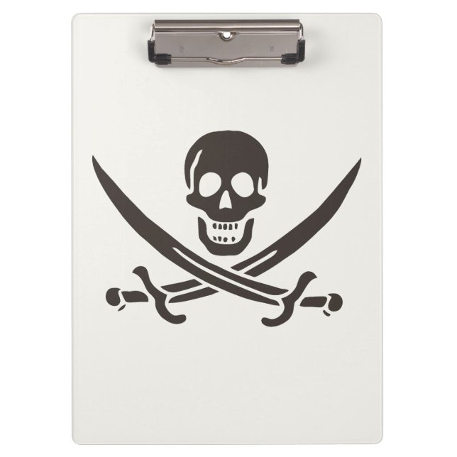 Carpeta De Pinza Espadas de cráneo de obsidiana Bandera pirata de C (Anverso)