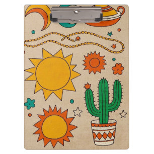 Carpeta De Pinza Espectaculares Patrones bohemios, soles dibujados
