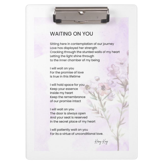 Carpeta De Pinza Esperando tu amor poesía (Anverso)