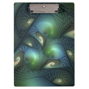 Carpeta De Pinza Espirales Verde azulado Beige Verde Resumen arte f