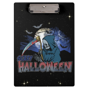 Carpeta De Pinza Esqueleto malvado en Halloween oscuro y temible