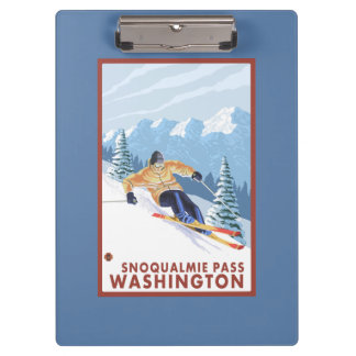 Carpeta De Pinza Esquiador de la nieve de Downhhill - paso de