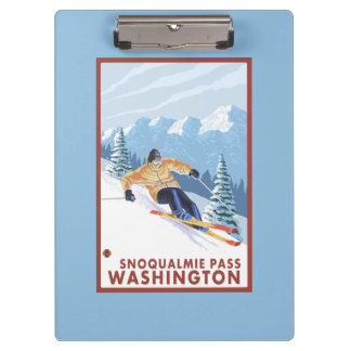 Carpeta De Pinza Esquiador de la nieve de Downhhill - paso de