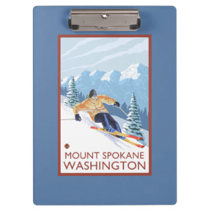 Carpeta De Pinza Esquiador de la nieve de Downhhill - soporte