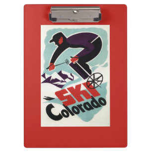 Carpeta De Pinza Esquiador negro y púrpura vestido