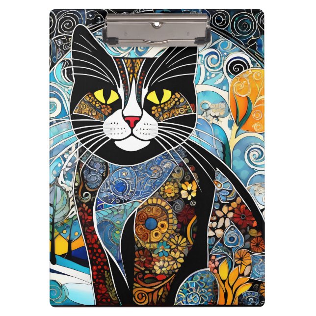 Carpeta De Pinza Esta obra de arte, llamada "Cat", es un invierno e (Anverso)