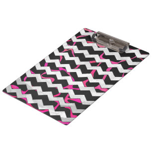 Carpeta De Pinza Estampa de jirafa rosa caliente y negro