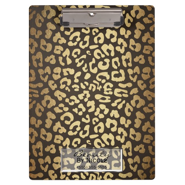 Carpeta De Pinza Estampa de piel de animal Guepardo Leopardo Glam m (Anverso)