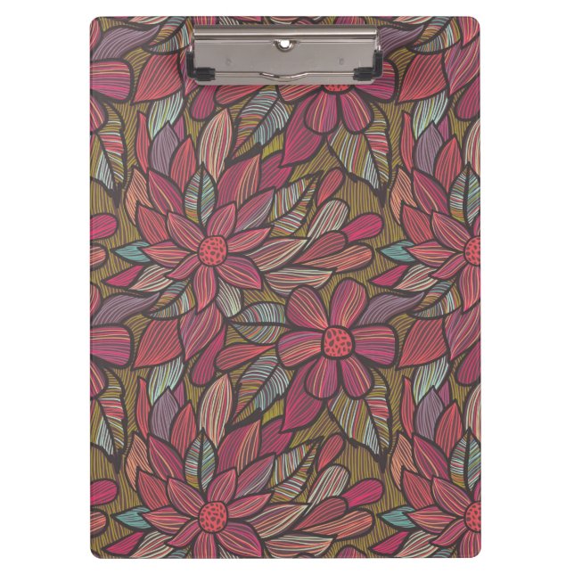 Carpeta De Pinza Estampado de flores 4 (Anverso)
