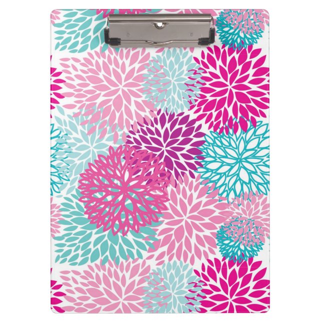 Carpeta De Pinza Estampado de flores brillante 2 (Anverso)