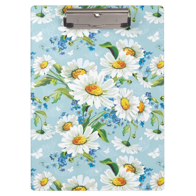 Carpeta De Pinza Estampado de flores brillante hermoso elegante 2 (Anverso)