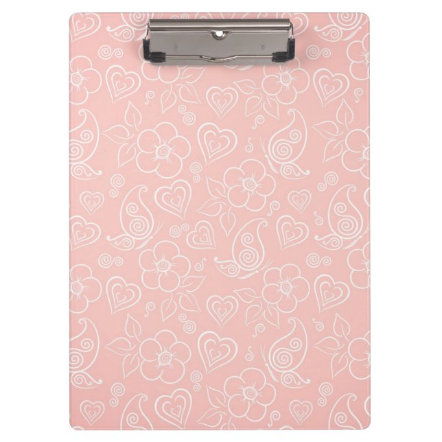 Carpeta De Pinza Estampado de flores decorativo (Anverso)