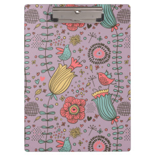 Carpeta De Pinza Estampado de flores elegante con las flores