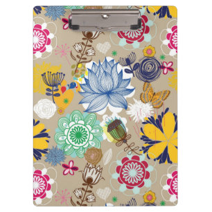 Carpeta De Pinza Estampado de flores en el estilo retro 3