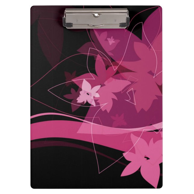 Carpeta De Pinza Estampado de flores magenta (Anverso)