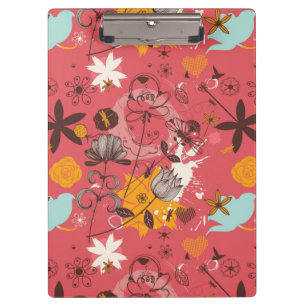 Carpeta De Pinza Estampado de flores retro 2